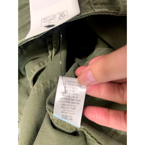 NEW! Nili Lotan 8 French Military Pants Slouchy Cropped Cargos Cotton Army Green - Picture 13 of 14